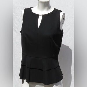 White House Black Market Black Peplum Tank Top